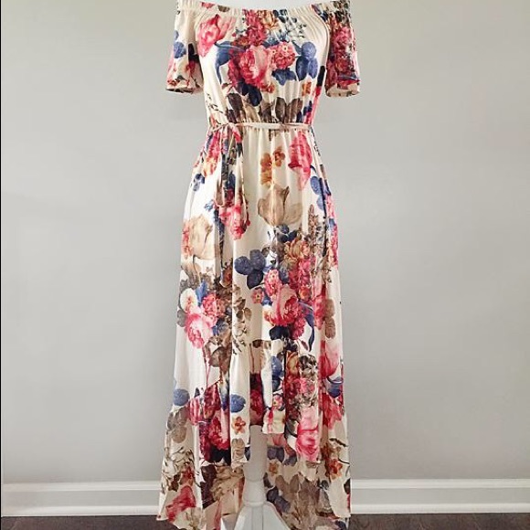 Floral High-Low Maxi Dress - Picture 2 of 3